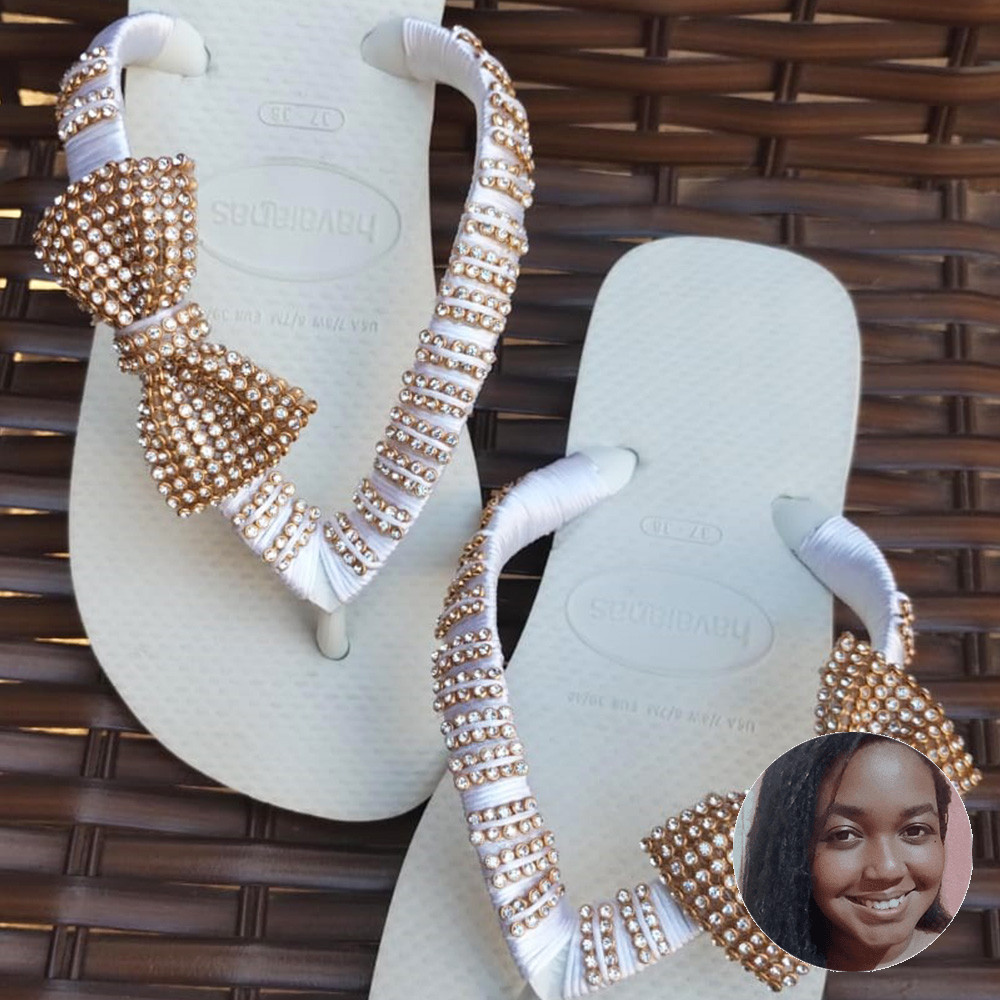 Chinelo Customizado Laço - Celiana Silva