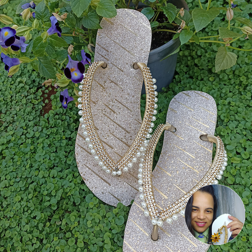 Chinelo Customizado Rose Gold - Tatiane Ferraz