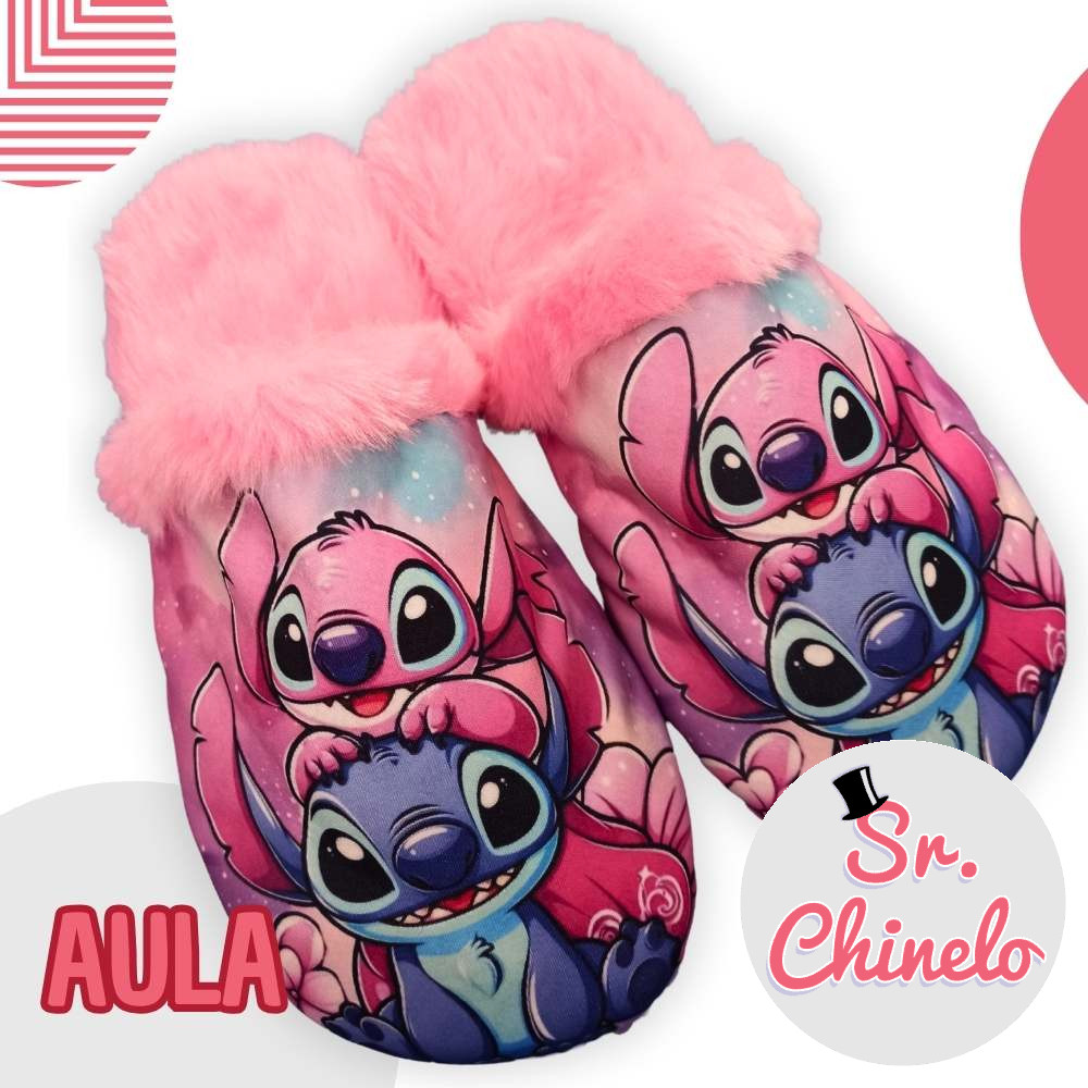 Pantufa Unissex do Stitch com Aplicação de Estampa Termocolante - Aula 011