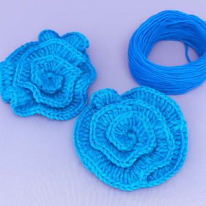 Kit de Aplique em Crochê Camélia, Turquesa