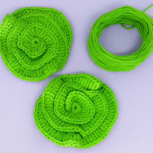 Kit de Aplique em Crochê Camélia, Greenery
