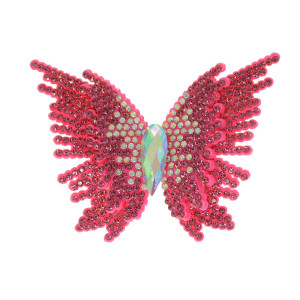 Cabedal Lia, Tecido, Borboleta, Rosa Pink