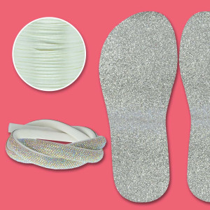 Lonita Glitter Prata e Tubo de Strass Furtacor