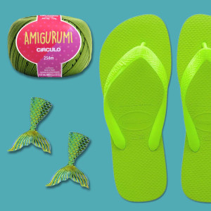 Fio Amigurumi Greenery e Aplique Sereia