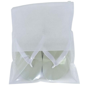 Saquinho de TNT com Fecho Zip, 24cm x 30cm, Branco