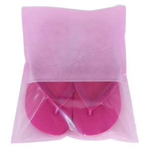 Saquinho de TNT com Fecho Zip, 24cm x 30cm, Rosa