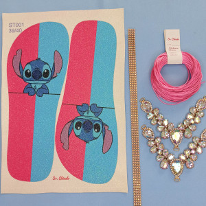 Kit Customização Completo - Modelo Stich com Lonita Glitter e Cabedal