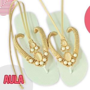 Chinelo Customizado com o Cabedal Adriana e Couro Camurça para Amarração no Tornozelo - Aula 001