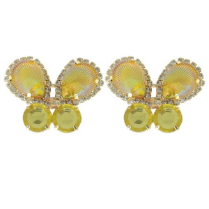 Piercing de Rebite, Banhado, Borboleta Sereia, Amarelo/Dourado