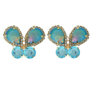 Piercing de Rebite, Banhado, Borboleta Sereia, Azul/Tiffany