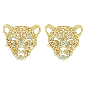 Piercing de Garra, Onça, Ouro, Cristal