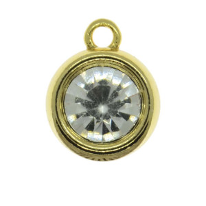 Pingente, Ponto de Luz, Ouro, Cristal