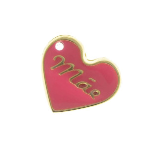 Pingente, Coração Mãe, Rosa