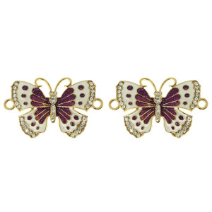 Piercing de Passantes, Borboleta, Ouro, Branco/Rosa