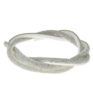 Tubo de Strass Meia Cana, 08mm, Cristal