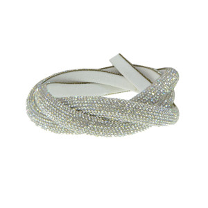 Tubo de Strass Meia Cana, 10mm, Cristal