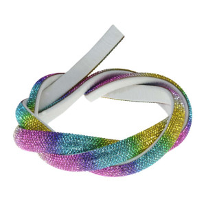 Tubo de Strass Meia Cana, 12mm, Colorido