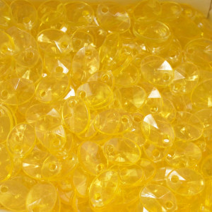 Mini Lentilha de Acrílico, 08mm, Amarelo Ouro Transparente