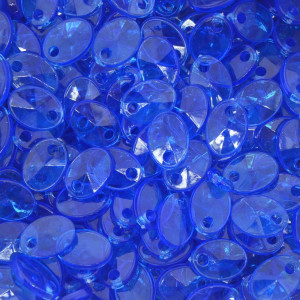 Mini Lentilha de Acrílico, 08mm, Azul Bic Transparente