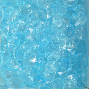 Mini Lentilha de Acrílico, 08mm, Azul Turquesa Transparente