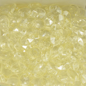 Mini Lentilha de Acrílico, 08mm, Bege Transparente