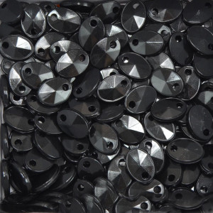 Mini Lentilha de Acrílico, 08mm, Preto