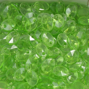 Mini Lentilha de Acrílico, 08mm, Verde Transparente