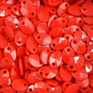 Mini Lentilha de Acrílico, 08mm, Vermelho