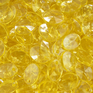 Lentilha de Acrílico, 12mm, Amarelo Ouro Transparente