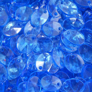 Lentilha de Acrílico, 12mm, Azul Royal Transparente