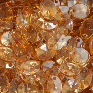 Lentilha de Acrílico, 12mm, Marrom Transparente