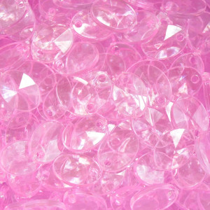 Lentilha de Acrílico, 12mm, Rosa Claro Transparente