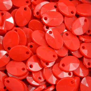 Lentilha de Acrílico, 12mm, Vermelho