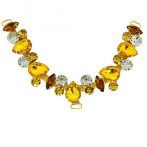 Cabedal Manu, Passante, Dourado/Marrom/Cristal