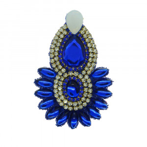 Cabedal Thaynara, Tecido, Cocar, Azul Royal