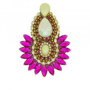 Cabedal Thaynara, Tecido, Cocar, Rosa/Pérola