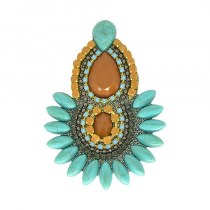 Cabedal Thaynara, Tecido, Cocar, Verde Turquesa