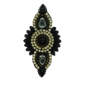 Cabedal Anahí, Tecido, Cocar, Preto