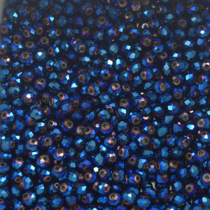 Cristal de Vidro, Rondel, 04mm, Azul Marinho Furtacor