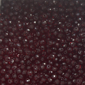 Cristal de Vidro, Rondel, 04mm, Vinho Transparente