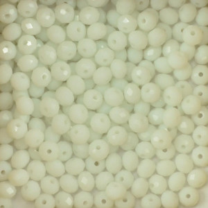 Cristal de Vidro, Rondel, 06mm, Branco