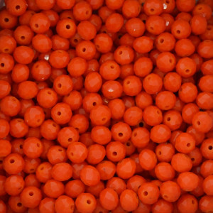 Cristal de Vidro, Rondel, 06mm, Laranja