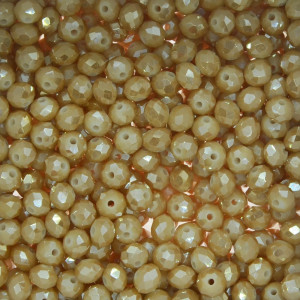 Cristal de Vidro, Rondel, 06mm, Doce de Leite