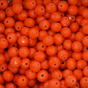 Cristal de Vidro, Rondel, 08mm, Laranja