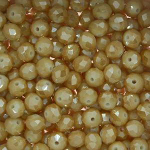 Cristal de Vidro, Rondel, 08mm, Doce de Leite