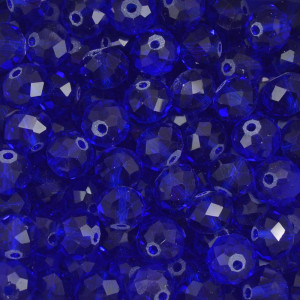 Cristal de Vidro, Rondel, 10mm, Azul Bic Transparente