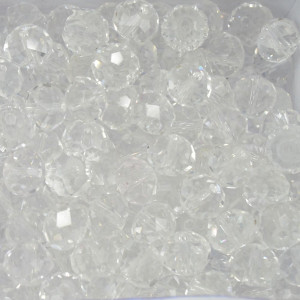 Cristal de Vidro, Rondel, 10mm, Transparente