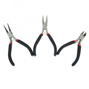 Kit de Alicates Slim - Bico Redondo + Bico Reto + Corte