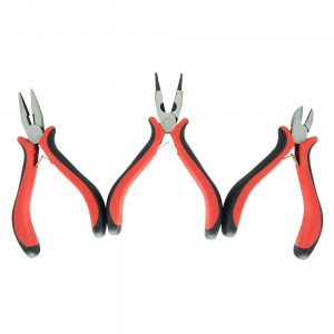 Kit de Alicates Max - Bico Redondo + Bico Reto + Corte