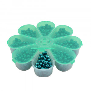 Caixa Organizadora, 8 Divisórias, Margarida, Transparente/Verde